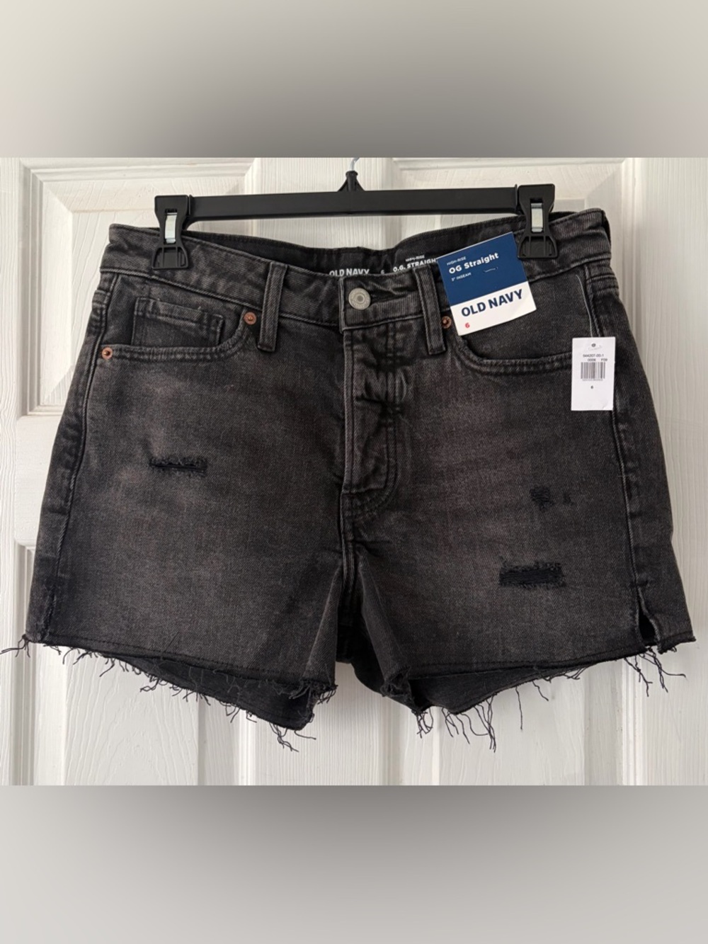 Old Navy Black Distressed Denim Shorts